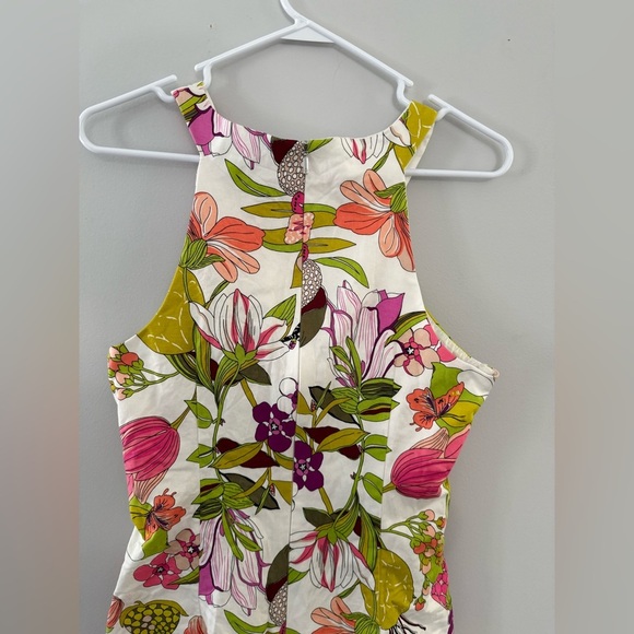 Trina Turk Aptos Stretch Cotton Sateen Sheath Shift Dress M 10 Floral Orchid - Picture 8 of 12
